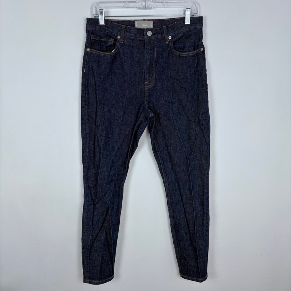 Everlane High Rise Skinny Jeans Dark Indigo Rinse Wash Comfort Stretch Size 30